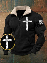 Men's God Over All Things Print Zip Sweatshirt