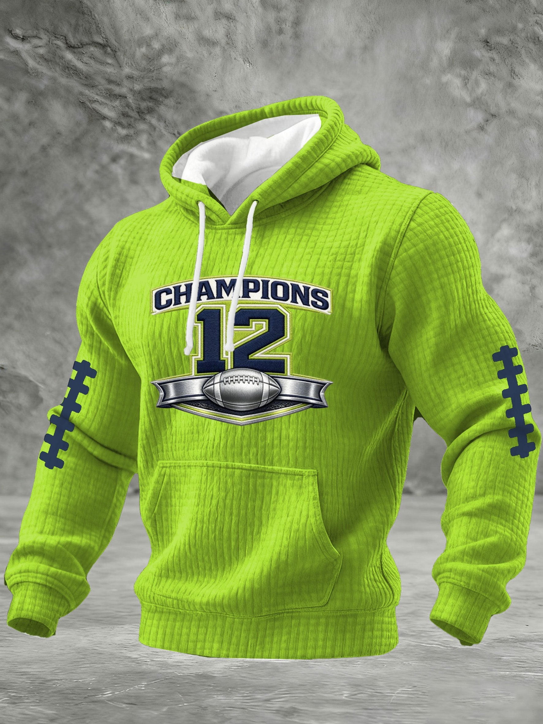 Men's Football Print Hooded Sweatshirt