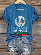 🔥Buy 3 Get 15% Off🔥Women's No Kings No Fascists Print T-shirt