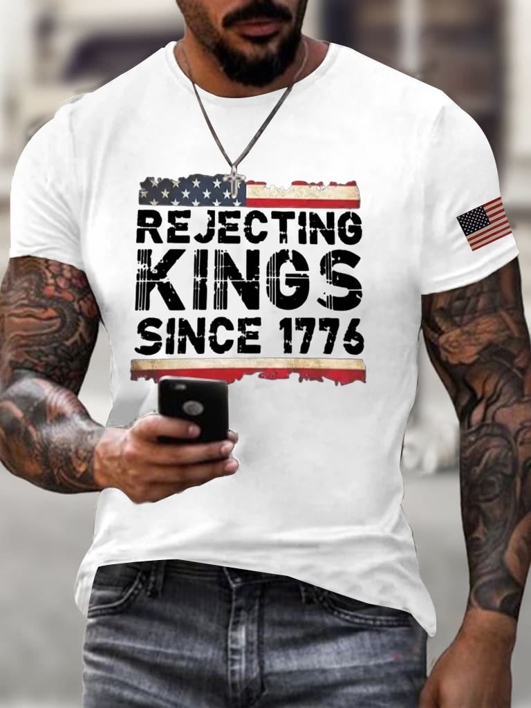 🔥Buy 3 Get 15% Off🔥Men's No Kings In America Printed Casual T-shirt