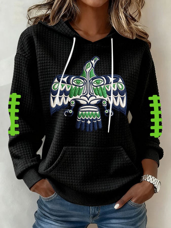 Women's Football Print Hoodie Sweatshirt