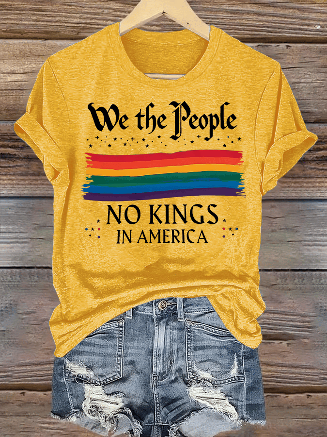 🔥Buy 3 Get 15% Off🔥Women's  We the People NO KINGS IN AMERICA  Printed Casual T-Shirt