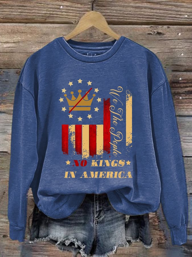 🔥Buy 3 Get 15% Off🔥Women's No Kings In America Printed Sweatshirt