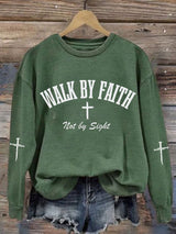 Women's Walk by Faith Not by Sight Print Casual Hoodie