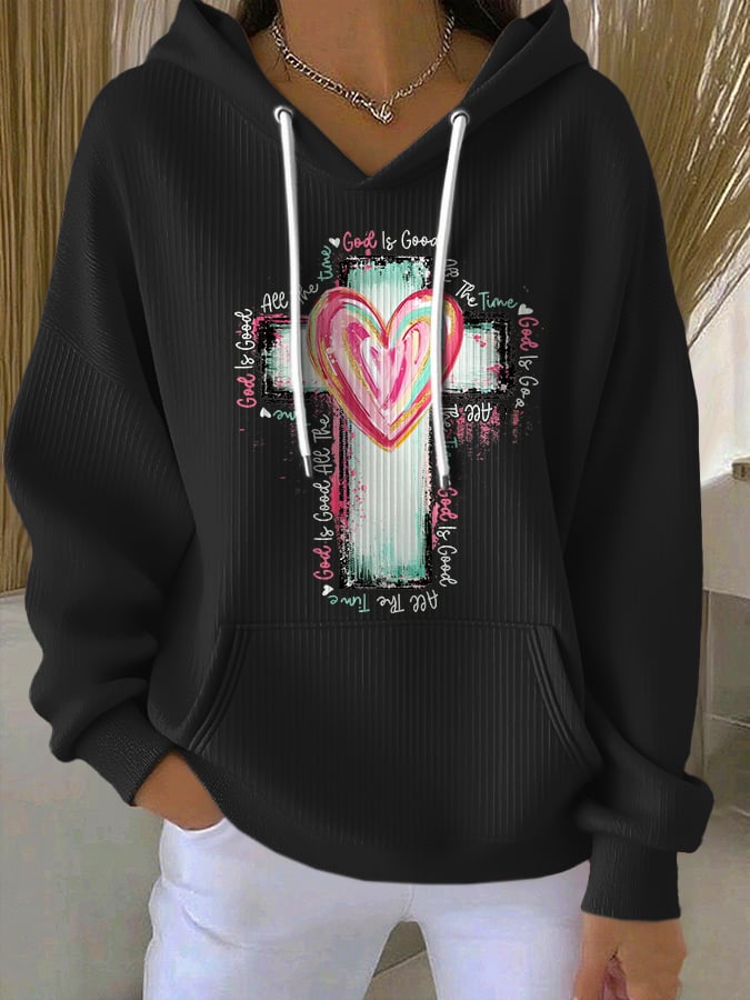Women'S Casual Faith (God Is Good All The Time) Hooded Sweatshirt