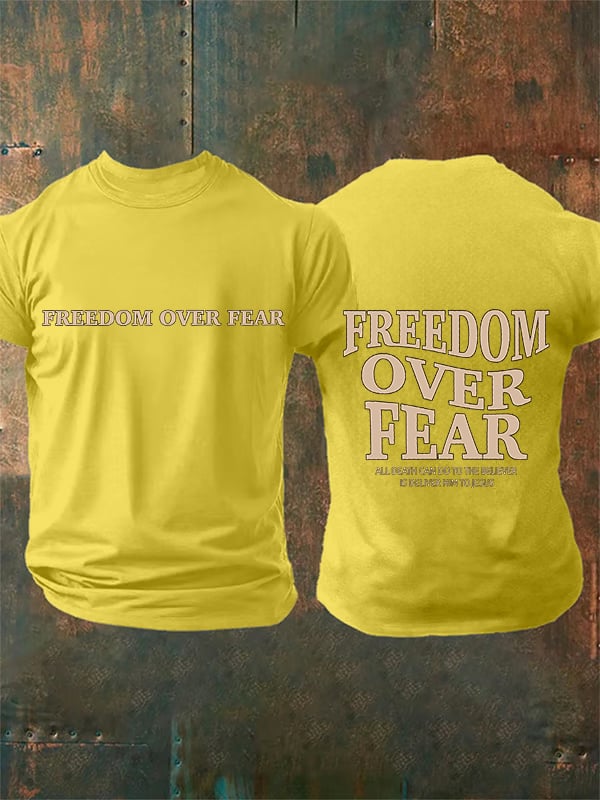 Men's  Freedom over fear Printed  Casual T-shirt