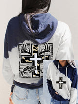 Women's Retro Faith Fishing Hunting Print Hoodie
