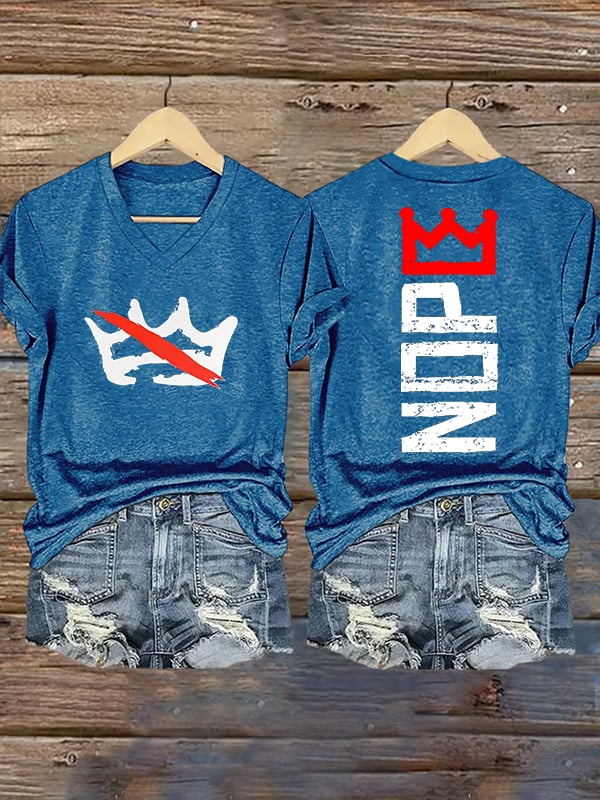 🔥Buy 3 Get 15% Off🔥Women's  Nope, No Kings In America Print T-shirt
