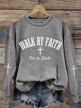 Women's Walk by Faith Not by Sight Print Casual Hoodie