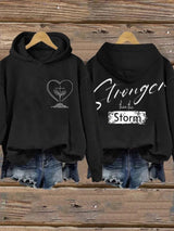 Retro Faith Mental Health Stronger Than The Storm Print Hoodie