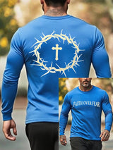 🔥Buy 3 Get 15% Off🔥Men's Faith Over Fear Printed Casual T-Shirt
