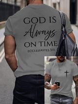 🔥Buy 3 Get 15% Off🔥Men's God Is Always On Time Printed Shirt