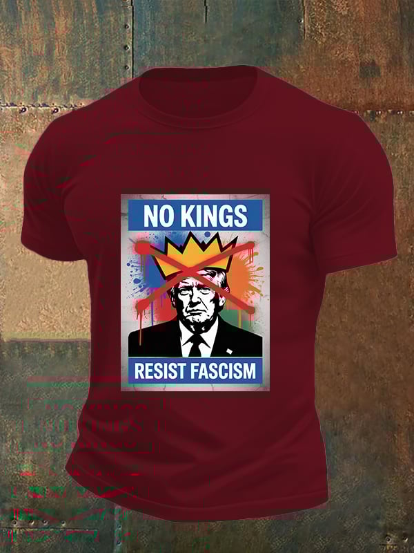 🔥Buy 3 Get 15% Off🔥Men's   NO KINGS RESIST FASCISM T-shirt