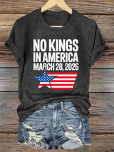 🔥Buy 3 Get 15% Off🔥Women's No Kings Day March 28 2026 Print T-Shirt