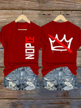 🔥Buy 3 Get 15% Off🔥Women's  Nope, No Kings In America Print T-shirt