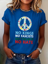 🔥Buy 3 Get 15% Off🔥Women's No Kings No Fascists Print T-Shirt