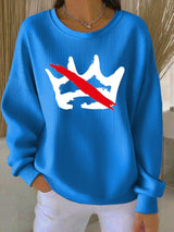 🔥Buy 3 Get 15% Off🔥Women's No Kings Print Round Neck Sweatshirt