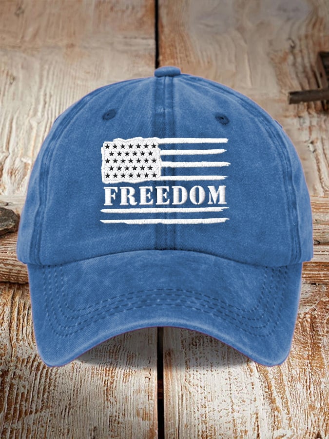 Unisex Freedom American Flag Print Baseball Cap
