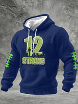 Men's Rugby Print Hooded Sweatshirt