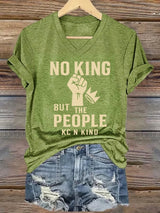 🔥Buy 3 Get 15% Off🔥V-neck Women's no king but the people KC N kind Printed Casual T-Shirt