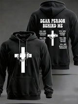 Men'S "Dear Person Behind Me" Faith Print Hooded Sweatshirt
