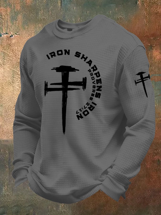 Men's Iron Sharpens Iron Christian Waffle T-Shirt