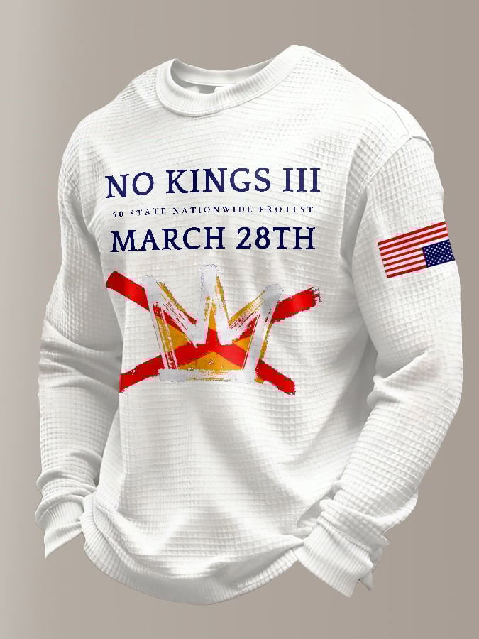 🔥Buy 3 Get 15% Off🔥Men's Retro No Kings III 50 State Nationwide Protest March 28th Print Sweatshirt