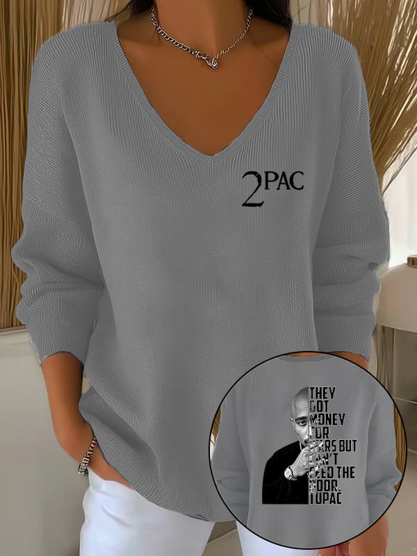 🔥Buy 3 Get 15% Off🔥Women's  2Pac Rapper Print  Tops