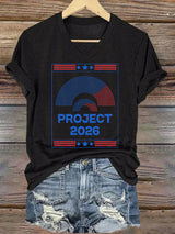🔥Buy 3 Get 15% Off🔥Women's Project 2026 No Kings In America Print T-shirt