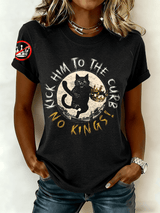 🔥Buy 3 Get 15% Off🔥Women's "KICK HIM TO THE CURB NO KINGS!" Printed Retro Short-Sleeve T-Shirt