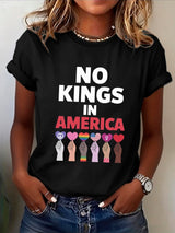 🔥Buy 3 Get 15% Off🔥Women's NO KINGS IN AMERICA Print T-Shirt