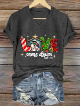 Women'S Casual Faith "Love Has Come" Printed Short-Sleeved T-Shirt