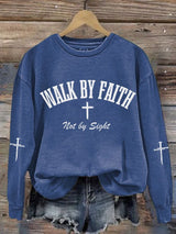 Women's Walk by Faith Not by Sight Print Casual Hoodie