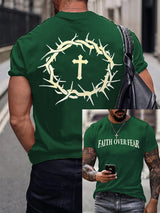 🔥Buy 3 Get 15% Off🔥Men's Faith Over Fear Printed Casual T-Shirt
