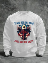 Unisex  Stand For The Flag Kneel For The Cross Printed Casual  Sweatshirt