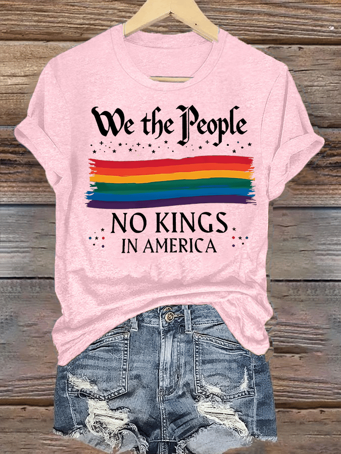 🔥Buy 3 Get 15% Off🔥Women's  We the People NO KINGS IN AMERICA  Printed Casual T-Shirt