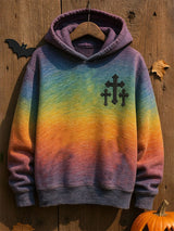 Women's Casual Faith Cross Print Hoodie