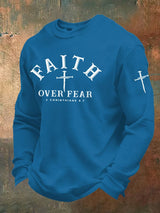 Men's Faith Over Fear Print Waffle T-Shirt