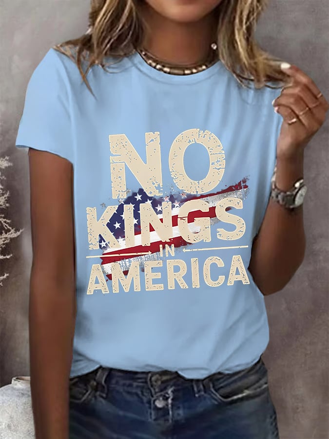 🔥Buy 3 Get 15% Off🔥Women's  America has No Kings Printed Casual T-Shirt