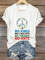 🔥Buy 3 Get 15% Off🔥Women's No Kings No Fascists Print T-shirt