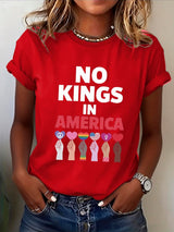 🔥Buy 3 Get 15% Off🔥Women's NO KINGS IN AMERICA Print T-Shirt