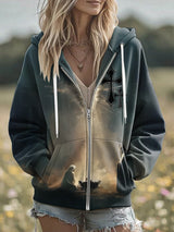 Women'S Casual Faith Print Hoodie