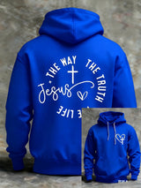 Men's Faith Print Casual Hooded Sweatshirt