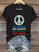 🔥Buy 3 Get 15% Off🔥Women's No Kings No Fascists Print T-shirt