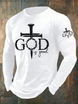 🔥Buy 3 Get 15% Off🔥Men's casual faith in a kind God printed long-sleeved T-shirt