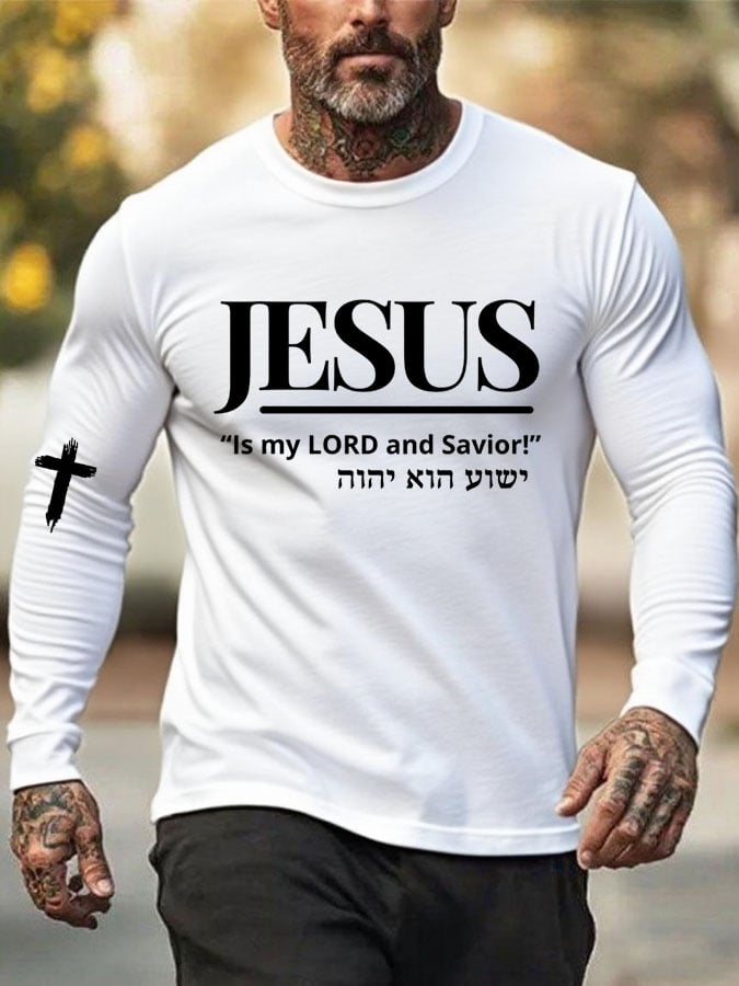 🔥Buy 3 Get 15% Off🔥Men'S Jesus Is My Lord And Savior Print Crew Neck T-Shirt