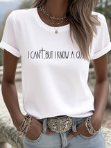 Women's V-Neck Retro I Can't... But I Know A Guy. Print T-Shirt