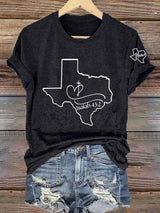Women's God Bless Texas Printed Crew Neck T-Shirt