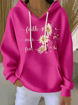 Women's Faith Print Casual Hoodie