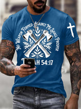 🔥Buy 3 Get 15% Off🔥Men's No Weapon Formed Against Me Shall Prosper Print Short Sleeve T-Shirt